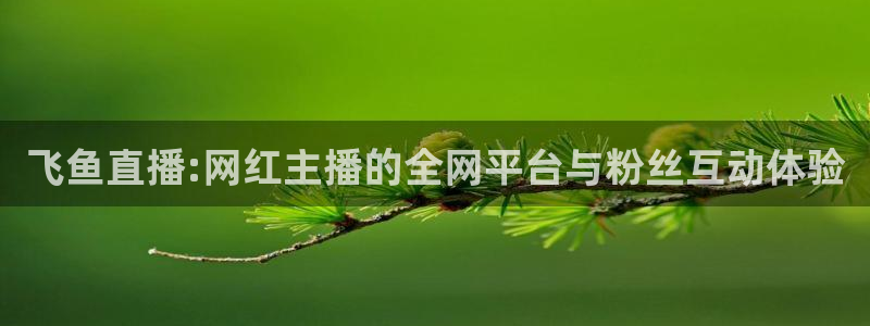 鲸鱼体育在线观看：飞鱼直播:网红主播的全网平台与粉丝互动体验